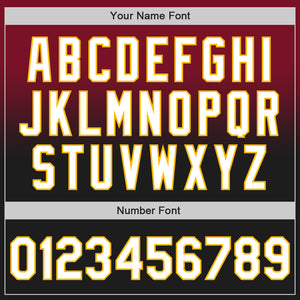 Custom Crimson Black-Gold Authentic Fade Fashion Baseball Jersey