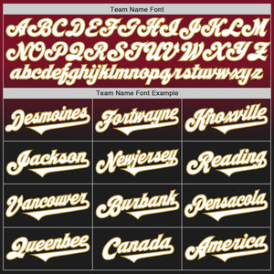 Custom Crimson Black-Old Gold Authentic Fade Fashion Baseball Jersey