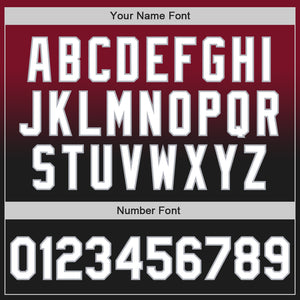 Custom Crimson Black-Gray Authentic Fade Fashion Baseball Jersey