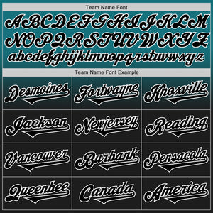 Custom Teal Black-White Authentic Fade Fashion Baseball Jersey