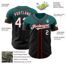 Load image into Gallery viewer, Custom Teal Black-Red Authentic Fade Fashion Baseball Jersey
