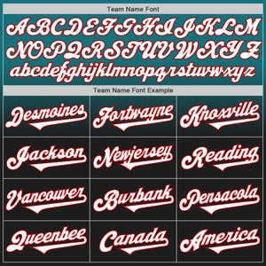 Custom Teal Black-Red Authentic Fade Fashion Baseball Jersey