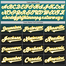 Load image into Gallery viewer, Custom Teal Black-Yellow Authentic Fade Fashion Baseball Jersey
