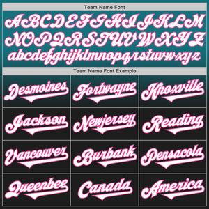 Custom Teal Black-Pink Authentic Fade Fashion Baseball Jersey