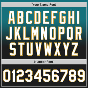 Custom Teal Black-Old Gold Authentic Fade Fashion Baseball Jersey