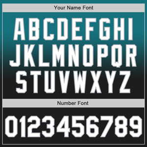 Custom Teal Black-Gray Authentic Fade Fashion Baseball Jersey