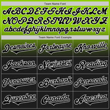Load image into Gallery viewer, Custom Neon Green Black-White Authentic Fade Fashion Baseball Jersey
