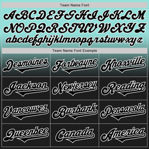 Custom Ice Blue Black-White Authentic Fade Fashion Baseball Jersey