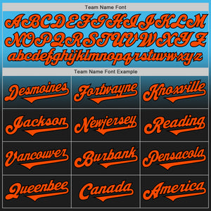 Custom Sky Blue Orange-Black Authentic Fade Fashion Baseball Jersey
