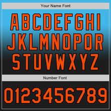 Load image into Gallery viewer, Custom Sky Blue Orange-Black Authentic Fade Fashion Baseball Jersey
