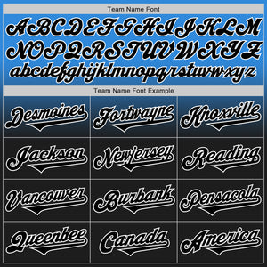 Custom Electric Blue Black-White Authentic Fade Fashion Baseball Jersey