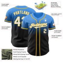 Load image into Gallery viewer, Custom Electric Blue Black-Yellow Authentic Fade Fashion Baseball Jersey
