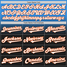 Load image into Gallery viewer, Custom Electric Blue Black-Orange Authentic Fade Fashion Baseball Jersey
