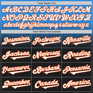 Custom Electric Blue Black-Orange Authentic Fade Fashion Baseball Jersey