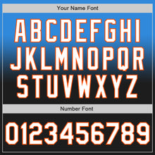 Load image into Gallery viewer, Custom Electric Blue Black-Orange Authentic Fade Fashion Baseball Jersey

