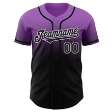 Load image into Gallery viewer, Custom Medium Purple Black-White Authentic Fade Fashion Baseball Jersey
