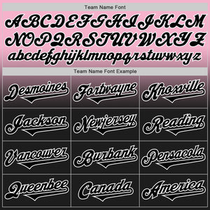 Custom Light Pink Black-White Authentic Fade Fashion Baseball Jersey