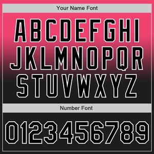 Custom Neon Pink Black-White Authentic Fade Fashion Baseball Jersey