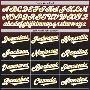 Custom Burgundy Black-Old Gold Authentic Fade Fashion Baseball Jersey