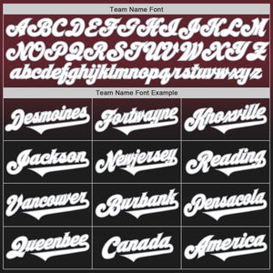 Custom Burgundy Black-Gray Authentic Fade Fashion Baseball Jersey