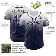 Load image into Gallery viewer, Custom White Navy Authentic Fade Fashion Baseball Jersey
