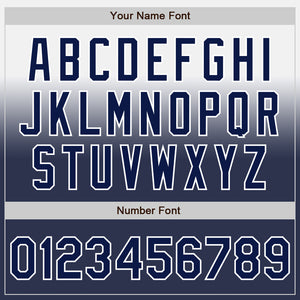Custom White Navy Authentic Fade Fashion Baseball Jersey