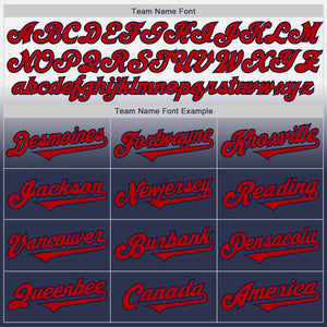 Custom White Red-Navy Authentic Fade Fashion Baseball Jersey