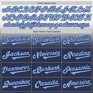 Custom White Light Blue-Navy Authentic Fade Fashion Baseball Jersey