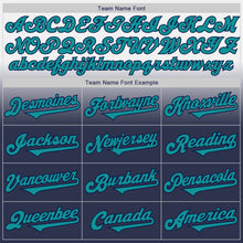 Load image into Gallery viewer, Custom White Teal-Navy Authentic Fade Fashion Baseball Jersey
