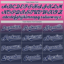 Load image into Gallery viewer, Custom Pink Navy-White Authentic Fade Fashion Baseball Jersey
