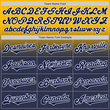 Load image into Gallery viewer, Custom Gold Navy-White Authentic Fade Fashion Baseball Jersey
