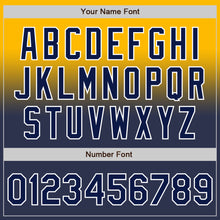 Load image into Gallery viewer, Custom Gold Navy-White Authentic Fade Fashion Baseball Jersey
