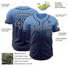 Load image into Gallery viewer, Custom Light Blue Navy-White Authentic Fade Fashion Baseball Jersey
