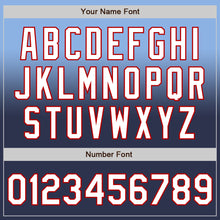 Load image into Gallery viewer, Custom Light Blue Navy-Red Authentic Fade Fashion Baseball Jersey
