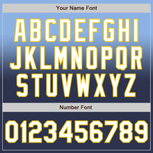 Load image into Gallery viewer, Custom Light Blue Navy-Yellow Authentic Fade Fashion Baseball Jersey
