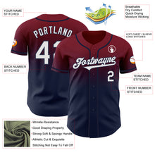 Load image into Gallery viewer, Custom Crimson White-Navy Authentic Fade Fashion Baseball Jersey
