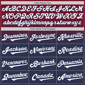 Custom Crimson White-Navy Authentic Fade Fashion Baseball Jersey