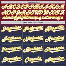 Load image into Gallery viewer, Custom Crimson Navy-Gold Authentic Fade Fashion Baseball Jersey
