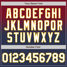 Load image into Gallery viewer, Custom Crimson Navy-Gold Authentic Fade Fashion Baseball Jersey
