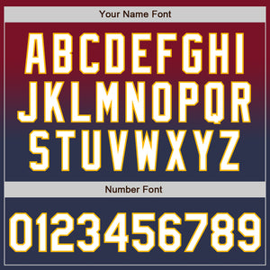 Custom Crimson Navy-Gold Authentic Fade Fashion Baseball Jersey