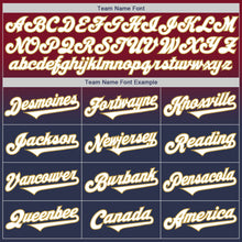 Load image into Gallery viewer, Custom Crimson Navy-Old Gold Authentic Fade Fashion Baseball Jersey

