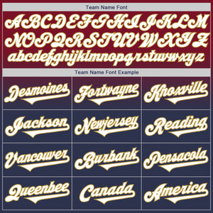 Custom Crimson Navy-Old Gold Authentic Fade Fashion Baseball Jersey