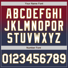 Load image into Gallery viewer, Custom Crimson Navy-Old Gold Authentic Fade Fashion Baseball Jersey
