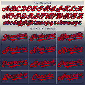 Custom Cream Red-Navy Authentic Fade Fashion Baseball Jersey