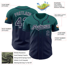 Load image into Gallery viewer, Custom Teal Navy-White Authentic Fade Fashion Baseball Jersey
