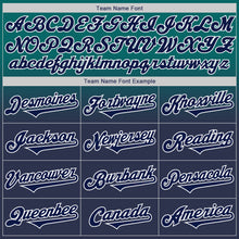 Load image into Gallery viewer, Custom Teal Navy-White Authentic Fade Fashion Baseball Jersey

