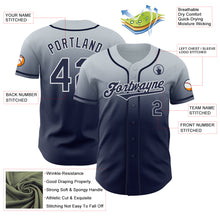 Load image into Gallery viewer, Custom Silver Navy-White Authentic Fade Fashion Baseball Jersey
