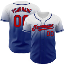 Load image into Gallery viewer, Custom White Red-Royal Authentic Fade Fashion Baseball Jersey

