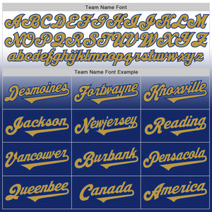 Custom White Old Gold-Royal Authentic Fade Fashion Baseball Jersey