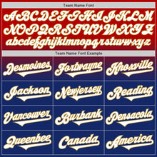Load image into Gallery viewer, Custom Red White Royal-Old Gold Authentic Fade Fashion Baseball Jersey
